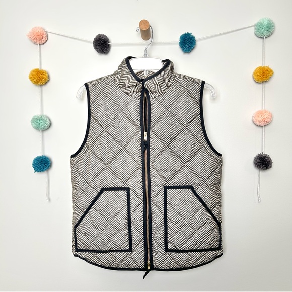 J. Crew Jackets & Blazers - J. Crew Herringbone Black Zip-Up Vest